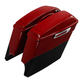 HR3 Billiard Red / Vivid Black 5" Stretched Extended Saddlebags For Harley Touring 2014-2023